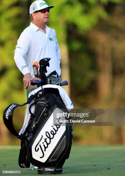 Charley Hoffman of The United States plays his second shot on the 14th hole during the first round of THE PLAYERS Championship on the Stadium Course...