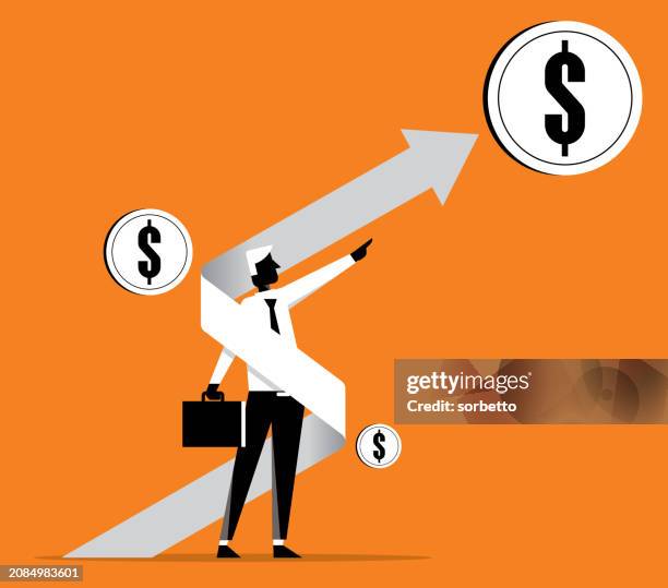 businessman - moving up - up arrow stock illustrations