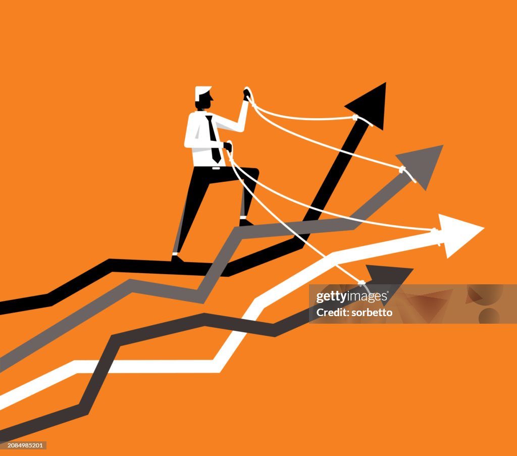 Businessman Riding Many Arrows High-Res Vector Graphic - Getty Images
