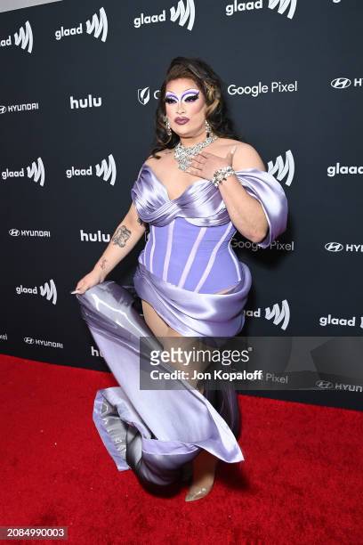 Salina EsTitties attends the 35th annual GLAAD Media Awards at The Beverly Hilton on March 14, 2024 in Beverly Hills, California.