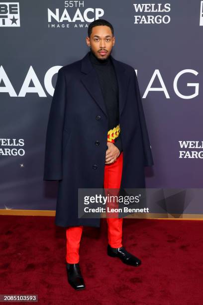 Kelvin Harrison Jr. Attends the NAACP Image Awards Dinner at Hollywood Palladium on March 14, 2024 in Los Angeles, California.