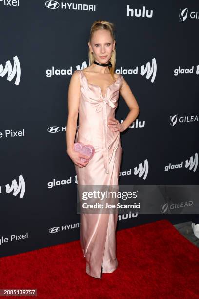 Juno Temple attends the 35th GLAAD Media Awards - Los Angeles at The Beverly Hilton on March 14, 2024 in Beverly Hills, California.