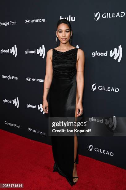 Alexandra Shipp attends the 35th annual GLAAD Media Awards at The Beverly Hilton on March 14, 2024 in Beverly Hills, California.