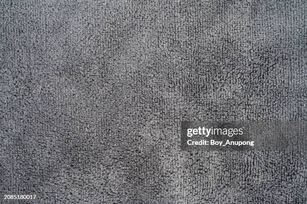 full frame shot of gray microfiber cloth texture and background. - mikrofaser stock-fotos und bilder
