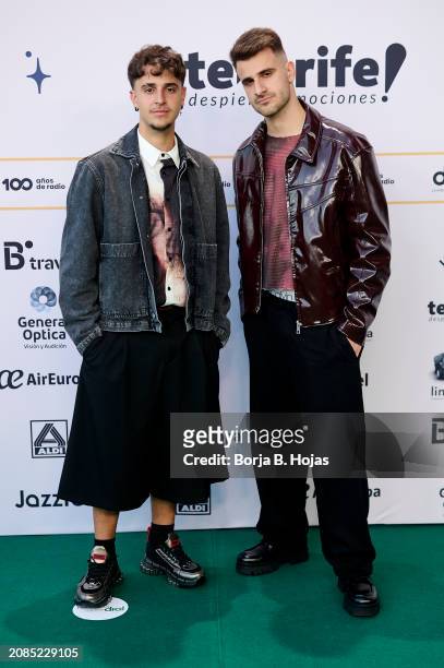 Adexe y Nau attends to the photocall of the "Cadena Dial" Awards 2024 on March 14, 2024 in Santa Cruz de Tenerife, Spain.