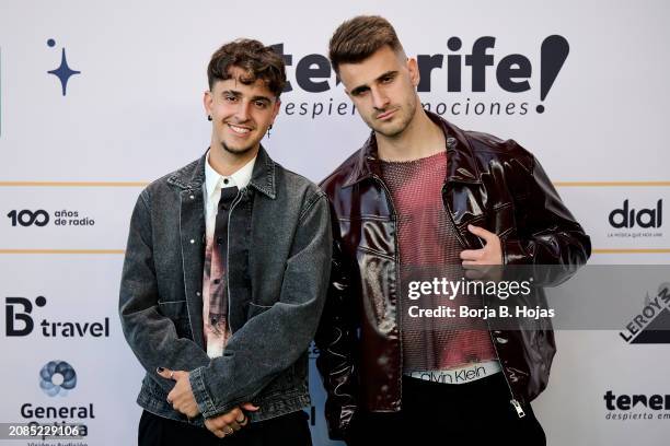 Adexe y Nau attends to the photocall of the "Cadena Dial" Awards 2024 on March 14, 2024 in Santa Cruz de Tenerife, Spain.