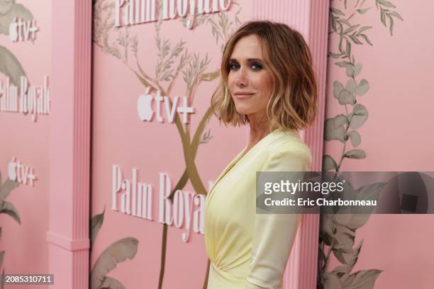 Kristen Wiig attends the world premiere of Apple TV+'s “Palm Royale” at the Samuel Goldwyn Theatre on March 14, 2024 in Beverly Hills, California....