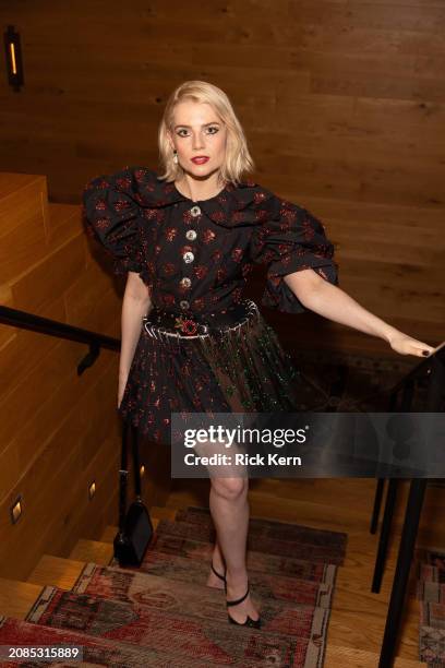 Lucy Boynton attends the reception for "The Greatest Hits" during the 2024 SXSW Conference and Festival on March 14, 2024 in Austin, Texas.