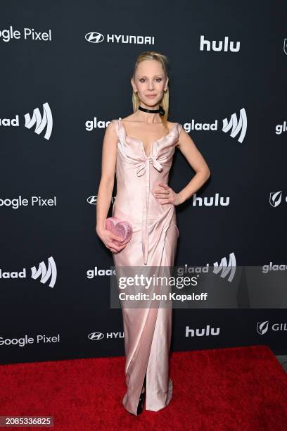 Juno Temple attends the 35th annual GLAAD Media Awards at The Beverly Hilton on March 14, 2024 in Beverly Hills, California.