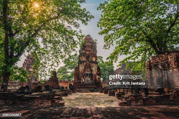 buddha status in wat mahathat temple - wat phra mahathat stock pictures, royalty-free photos & images