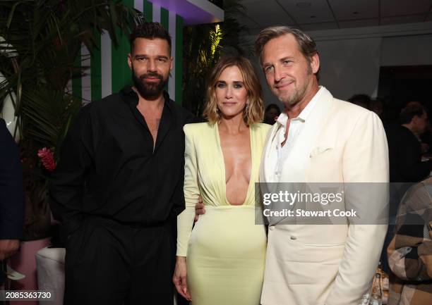 Ricky Martin, Kristen Wiig and Josh Lucas attend the post celebration of Apple TV+'s “Palm Royale” at the Samuel Goldwyn Theatre on March 14, 2024 in...