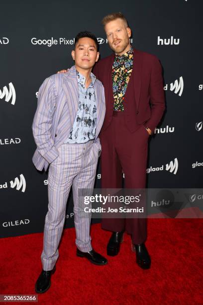 Mark Manio and Scott Hoying attend the 35th GLAAD Media Awards - Los Angeles at The Beverly Hilton on March 14, 2024 in Beverly Hills, California.