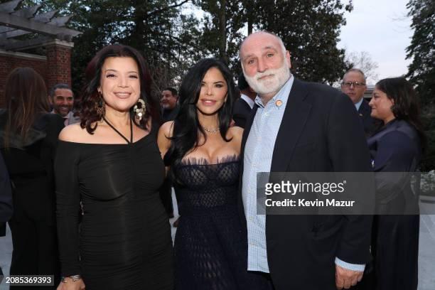 Ana Navarro, Lauren Sánchez and José Andrés attend the 2024 Bezos Courage and Civility Awards on March 14, 2024 in Washington, DC.