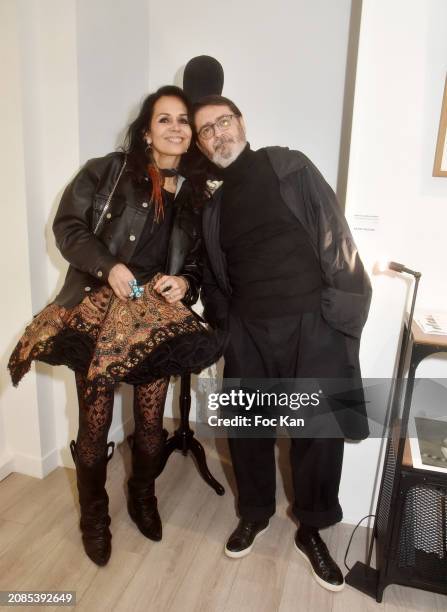 Actress Catherine Wilkening att designer Franck Sorbier atten "Portraits Croisés" Gerard Harten’s Photo Exhibition Preview at Galerie Roanne de Saint...