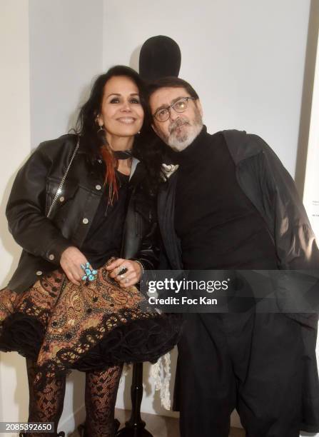 Actress Catherine Wilkening att designer Franck Sorbier atten "Portraits Croisés" Gerard Harten’s Photo Exhibition Preview at Galerie Roanne de Saint...