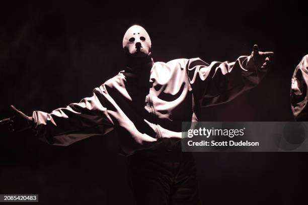 Rapper Kanye West performs onstage during the "Vultures 1" playback concert during Rolling Loud 2024 the at Hollywood Park Grounds on March 14, 2024...