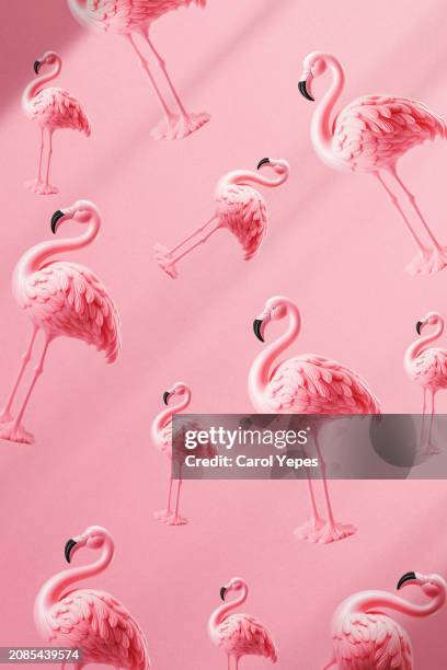 flamingo in seamless pattern.pink background - flamingo pattern stock pictures, royalty-free photos & images
