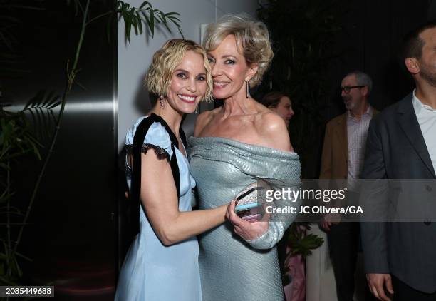 Leslie Bibb and Allison Janney attend the World Premiere of Apple TV+'s "Palm Royale" at Samuel Goldwyn Theater on March 14, 2024 in Beverly Hills,...