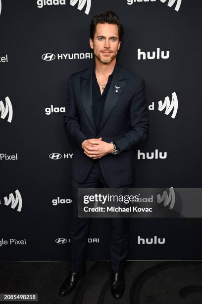 Matt Bomer pose backstage during the 35th GLAAD Media Awards - Los Angeles at The Beverly Hilton on March 14, 2024 in Beverly Hills, California.