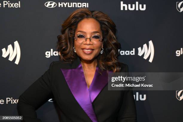 Oprah Winfrey poses backstage during the 35th GLAAD Media Awards - Los Angeles at The Beverly Hilton on March 14, 2024 in Beverly Hills, California.