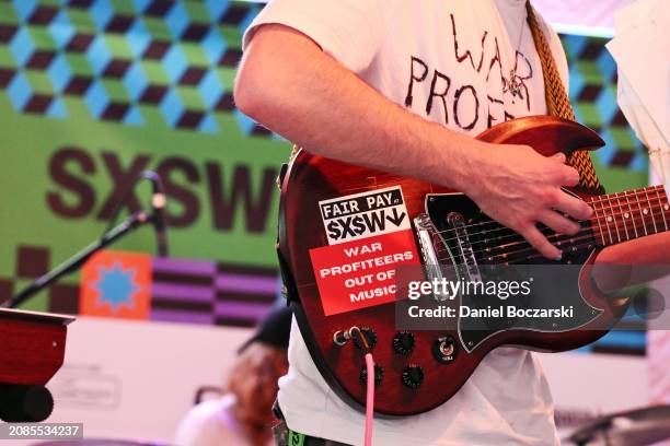 Detail view of a guitar as Sunnsetter performs on stage at Canada House during the 2024 SXSW Conference and Festival on March 14, 2024 in Austin,...