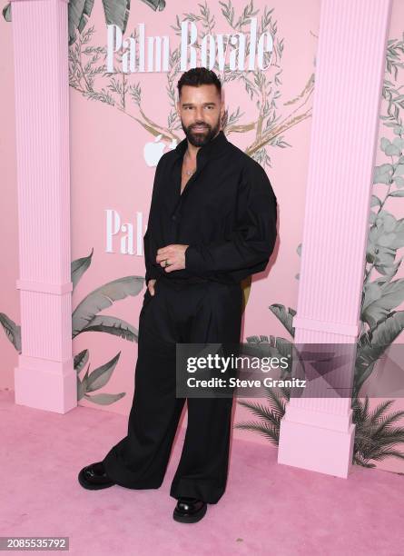 Ricky Martin arrives at the World Premiere Of Apple TV+'s "Palm Royale" at Samuel Goldwyn Theater on March 14, 2024 in Beverly Hills, California.