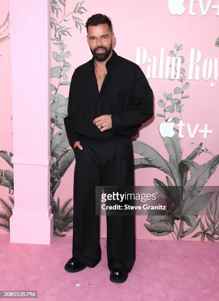 Ricky Martin arrives at the World Premiere Of Apple TV+'s "Palm Royale" at Samuel Goldwyn Theater on March 14, 2024 in Beverly Hills, California.