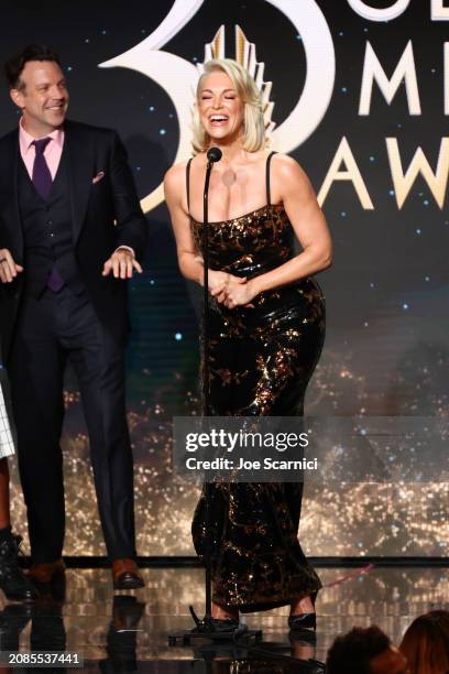 Hannah Waddingham accepts the Outstanding Comedy Series award for "Ted Lasso" onstage during the 35th GLAAD Media Awards - Los Angeles at The Beverly...