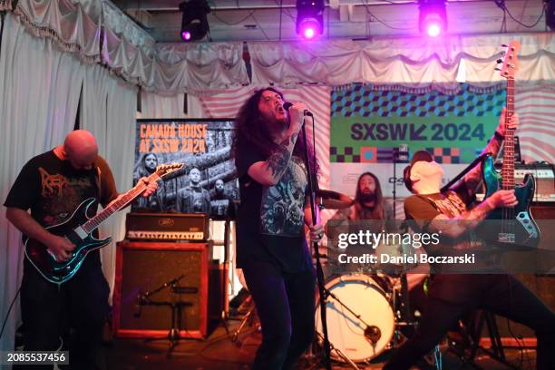 Arjun Gill, Kyle Ball, Josh Bueckert and Ryan Kennedy of Wake perform on stage at Canada House during the 2024 SXSW Conference and Festival on March...