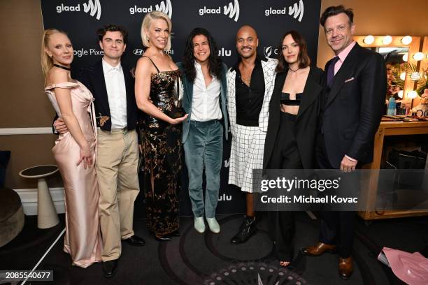 Juno Temple, Billy Harris, Hannah Waddingham, Cristo Fernández, Chuck Hayward, Jodi Balfour, and Jason Sudeikis, winners of the Outstanding Comedy...