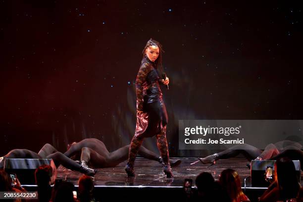 Chlöe performs onstage during the 35th GLAAD Media Awards - Los Angeles at The Beverly Hilton on March 14, 2024 in Beverly Hills, California.