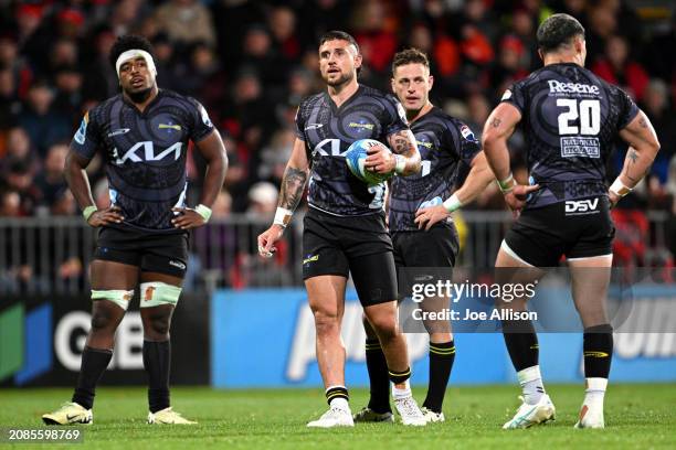Perenara of the Hurricanes looks on during the round four Super Rugby Pacific match between Crusaders and Hurricanes at Apollo Projects Stadium, on...