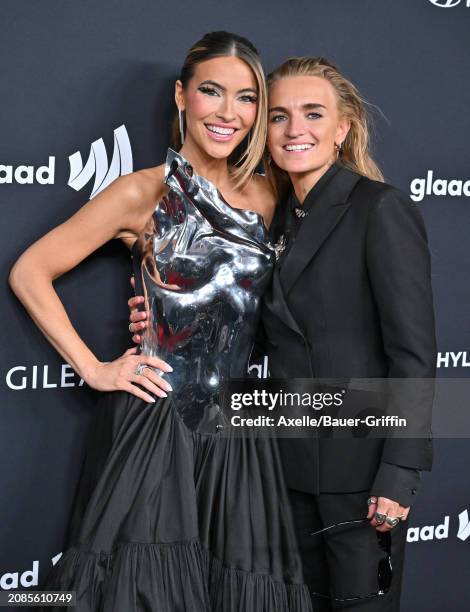 Chrishell Stause and G Flip attend the 35th Annual GLAAD Media Awards at The Beverly Hilton on March 14, 2024 in Beverly Hills, California.