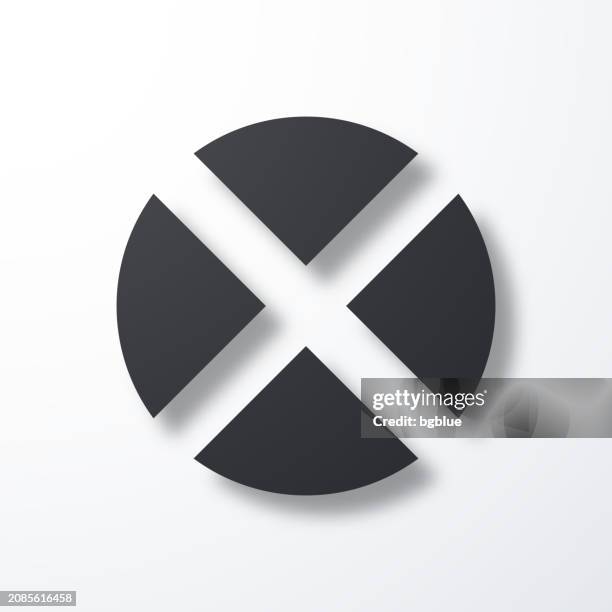 cross mark. icon with shadow on white background - refusing stock illustrations