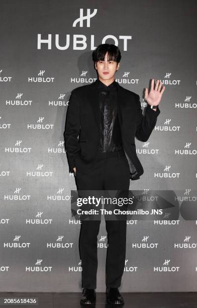 March 08: Actor Ahn Bo-hyun attends Hublot Korea's "THE ART OF FUSION" event at Alver Geumho in Seongdong-gu on March 08, 2024 in Seoul, South Korea.