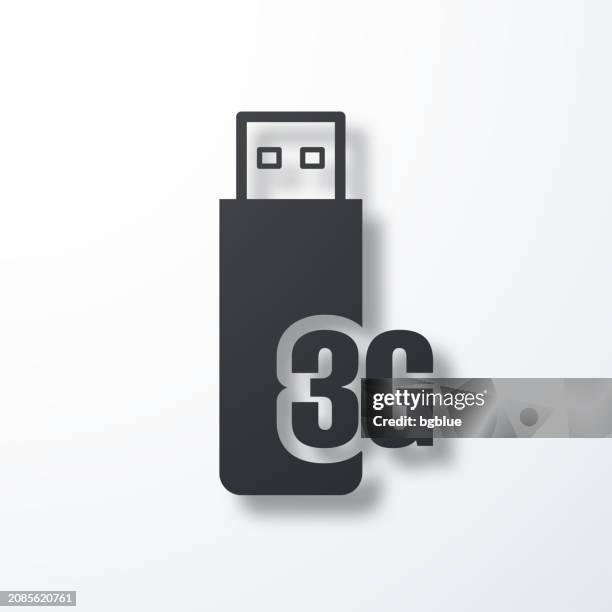 3g usb modem. icon with shadow on white background - data stream lines stock illustrations