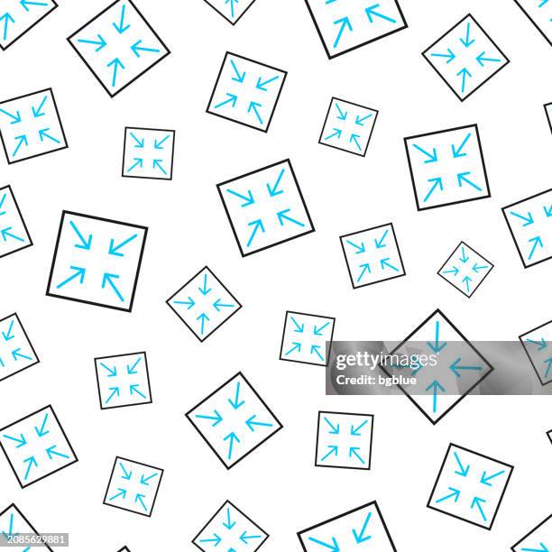 minimize. seamless pattern. line icons on white background - contracting stock illustrations
