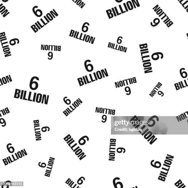 6 billion. seamless pattern. icons on white background - billionaire stock illustrations