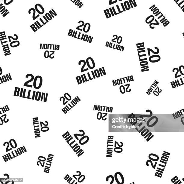 20 billion. seamless pattern. icons on white background - billionaire background stock illustrations