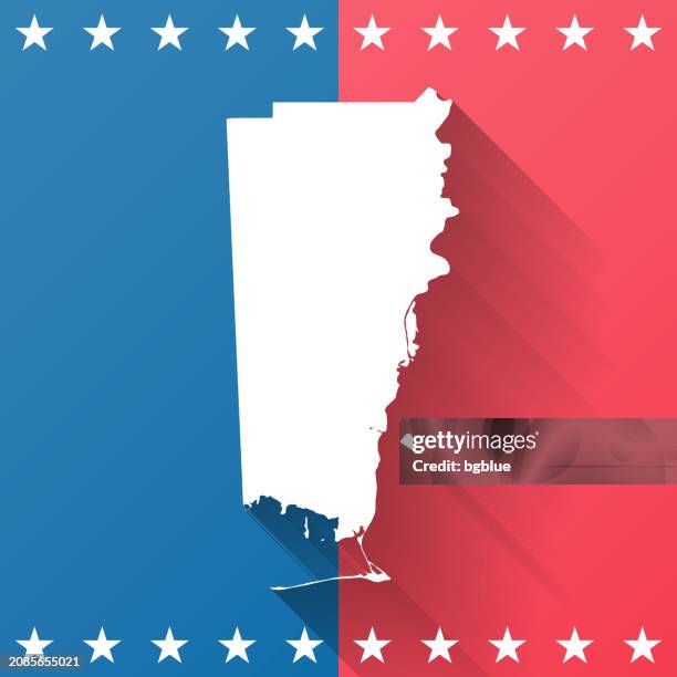 stockillustraties, clipart, cartoons en iconen met mobile county, alabama. map on blue and red background - mobile alabama