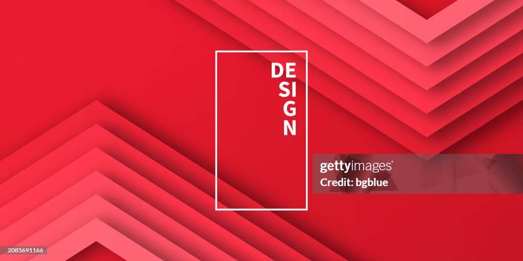 Abstract Design With Geometric Shapes And Red Gradients Trendy ...
