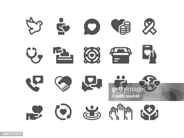 illustrations, cliparts, dessins animés et icônes de icônes de charité - soutien