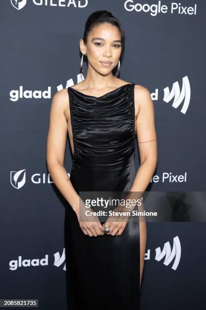 Alexandra Shipp attends the 35th Annual GLAAD Media Awards at The Beverly Hilton on March 14, 2024 in Beverly Hills, California.