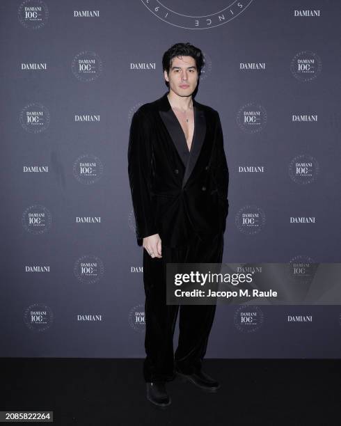 Cristiano Caccamo attends Damiani Centenary gala dinner at Teatro Alcione on March 14, 2024 in Milan, Italy.