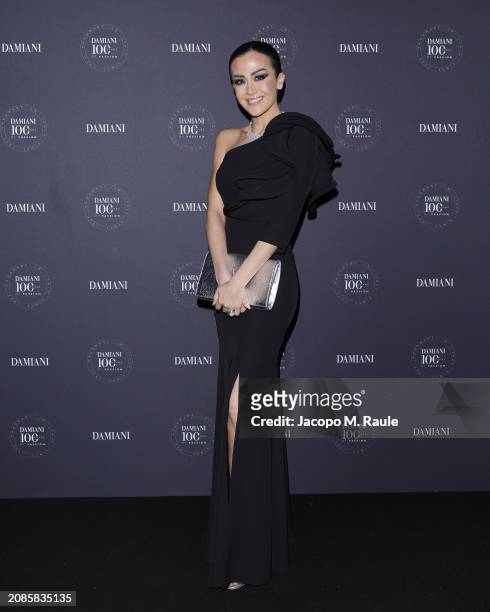 Giorgia Palmas attends Damiani Centenary gala dinner at Teatro Alcione on March 14, 2024 in Milan, Italy.