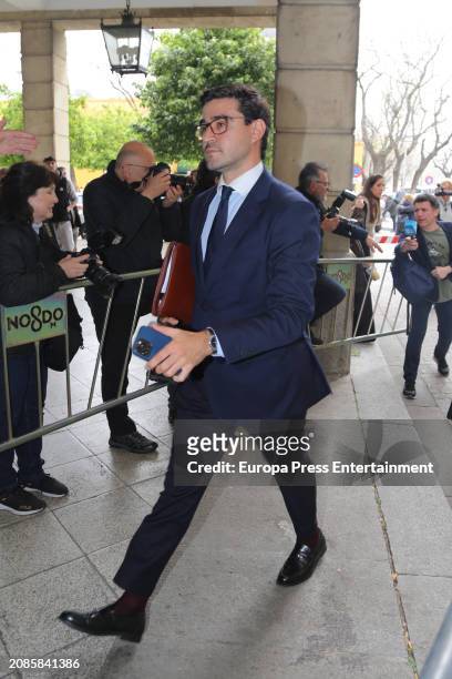 Fernando Velo, lawyer of Antonio Tejado, on his arrival at the Provincial Court of Seville, on March 15 in Seville, Andalusia, Spain. Antonio Tejado...