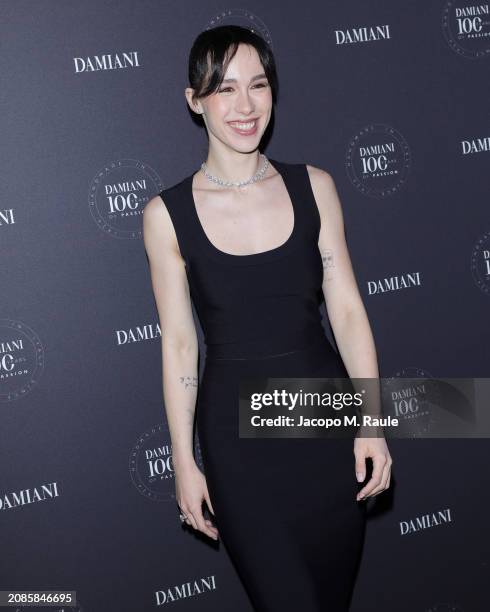 Aurora Ramazzotti attends Damiani Centenary gala dinner at Teatro Alcione on March 14, 2024 in Milan, Italy.