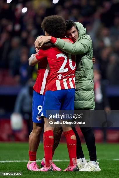 Players of Atletico de Madrid celebrates victory after the game the UEFA Champions League 2023/24 round of 16 second leg match between Atletico...