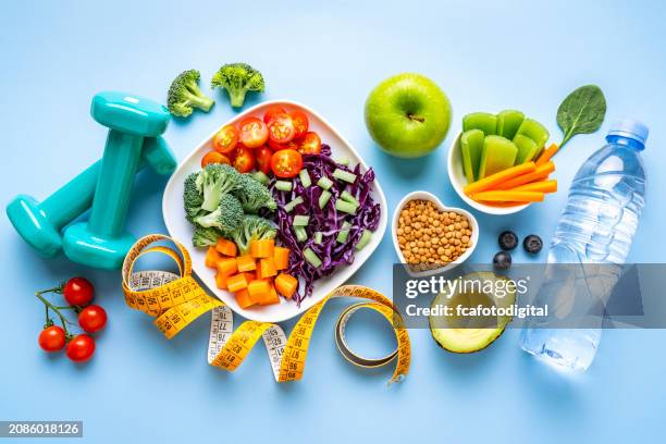 healthy eating and exercising concept. - estilo de vida saudável imagens e fotografias de stock