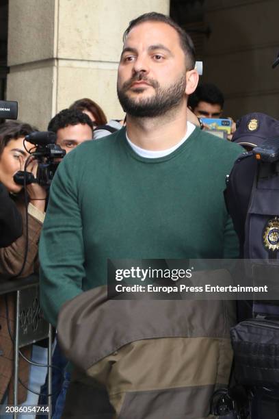 Maria del Monte's nephew, Antonio Tejado, on his way out of the Provincial Court of Seville, on March 15 in Seville, Andalusia, Spain. Antonio Tejado...